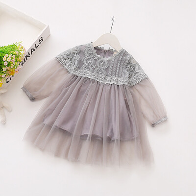 

Lace Girl Clothing Princess Dress Kid Baby Party Long Sleeve Mesh Dress Formal Cute Dresses Clothes Baby Girls
