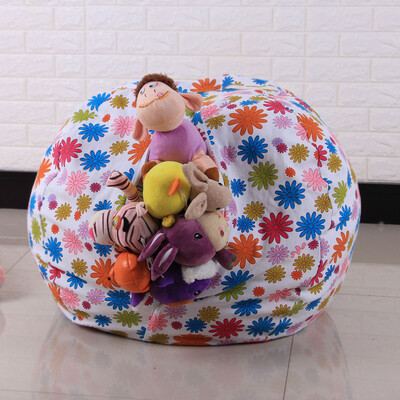 

Siaonvr Kids Stuffed Animal Plush Toy Storage Bean Bag Soft Pouch Stripe Fabric Chair