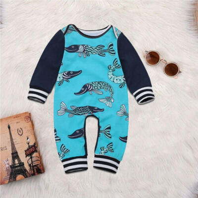 

UK Newborn Toddler Baby Boy Clothes Cartoon Romper Jumpsuit Autumn Outfit 0-24M