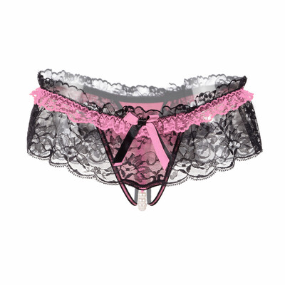 

Toponeto Womens Sexy Lace Pearl Low-Waist Seamless Panty Briefs Underwear PK