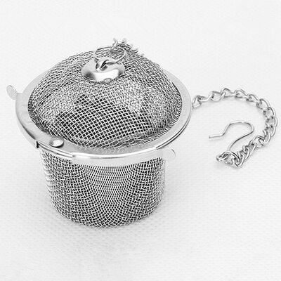 

Stainless Steel Bucket Tea Ball Infuser Fine Mesh Filter Strainer with Chain