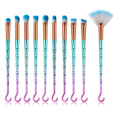 

〖Follure〗10 Pcs Hook Makeup Brush EyeShadow Brush Cosmetics Blending Brush Tool