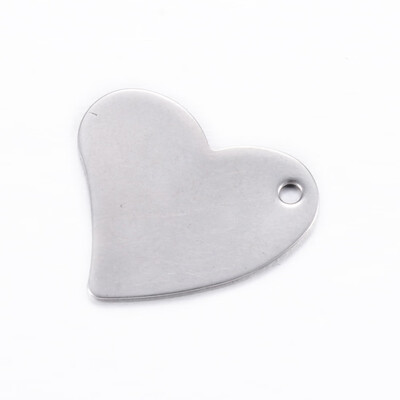 

304 Stainless Steel Pendants Heart Stainless Steel Color 18x17x08mm Hole 15mm