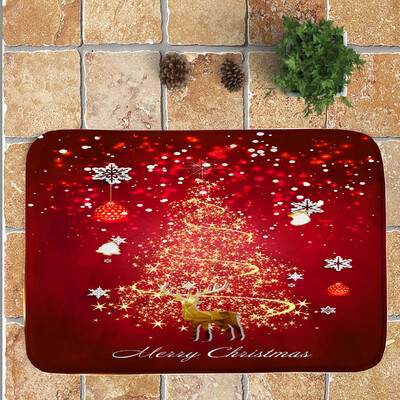 

Toponeto Christmas Festival Entrance Door Bathroom Floor Mat Indoor Bath Decor