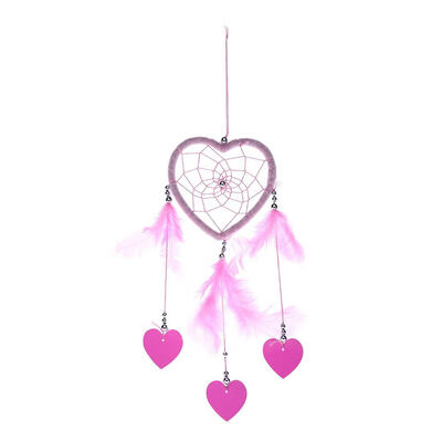 

DIY Feathers Peach Heart Handicraft Dreamcatcher Handmade Dream Catcher Net