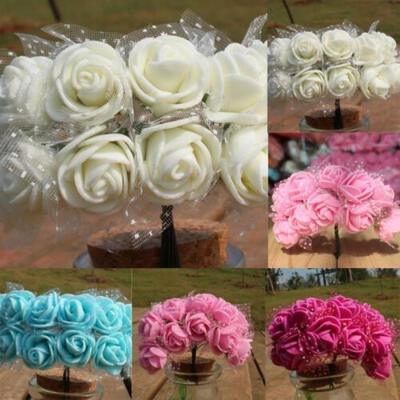 

Hot 144Pcs Pack Mini Foam Artificial Rose Flower Bouquet Wedding Decor