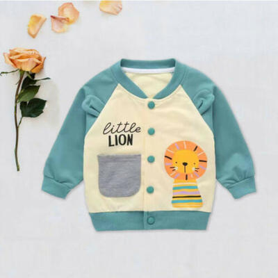 

USA Toddler Kids Baby Boy Girl Long Sleeve Cartoon LION Jackets Coat Outerwear