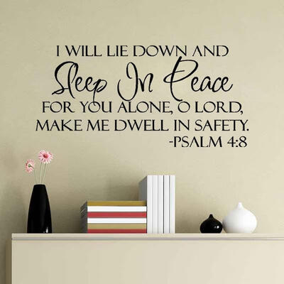 

Sleep In Peace Bible Verse Decor vinyl wall decal quote sticker Inspiration