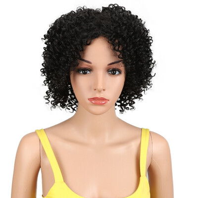 

Noble Wigs Kanekalon 12 Inch Short Wig Kinky Curly Synthetic Hair Wigs Heat Resistant 2 Color Free Shipping