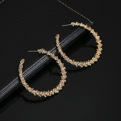 

127 Big Hoop Earrings for Women 2019 Vintage Gold Color Round Fashion Statement Earrings Female Accessories Jewellery