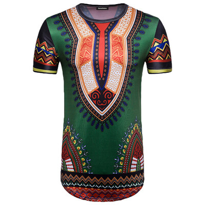 

Toponeto Mens Summer Casual African Print O Neck Pullover Short Sleeve T-shirt Top Blous