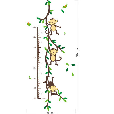 

〖Follure〗Fashion Monkey Height Chart Kids Wall Art Stickers Wall Decals Graphics