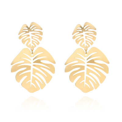 

European Simple Geometric Metal Round Earrings for Women Leaf Flower Earrings Pendientes Wedding Jewelry Ethnic Party Wholesale