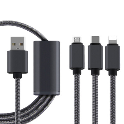 

3 in 1 Type-C USB Mobile Phone Data Cable for Android IPhone
