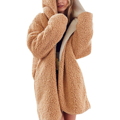 

Fashion New Plush Double-faced Warm Hooded coat