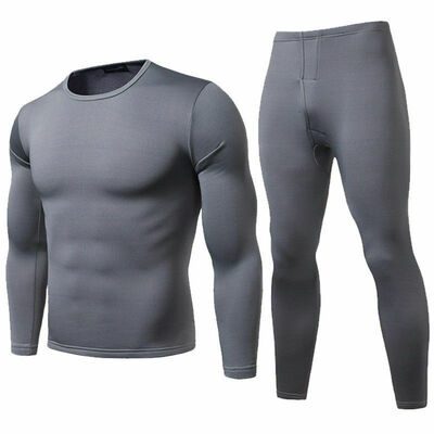 

2PCS Mens Winter Warm Ultra-Soft Fleece Lined Thermal Top & Bottom Underwear Set