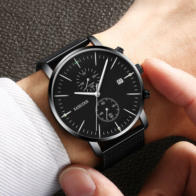 

Authentic Caseton Watch Mens Sports Quartz Watch Waterproof Fashion Trend Luminous Milan Strap Mens Watch Hand