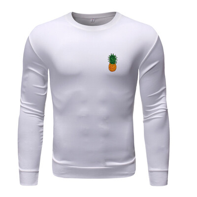 

Toponeto Mens Fashion Long-sleeved Round Neck Solid Color Printing Sweater Tops Blouse