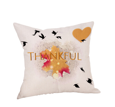 

〖Follure〗Happy Thanksgiving Pillow Case Home Sofa Bed Decor Square Cushion Cover A