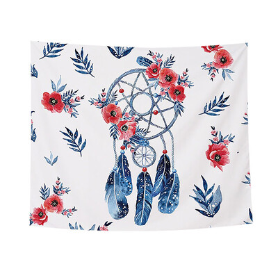 

Toponeto Watercolor Dreamcatcher Home Tapestry Thicken Peach Fur Fabric Wall Hanging