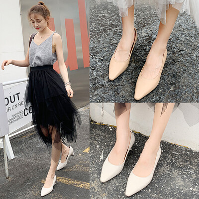 

The first layer of leather thick with small single shoes female new British wind small square head