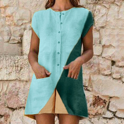 

Starmoon Womens Casual Color Stitching Sleeveless Rompers Jumpsuit Playsuit