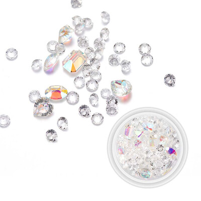 

Toponeto Nail Art Irregular Ore Color Stone DIY Nail Sticker Rhinestone Black Jewelry Box