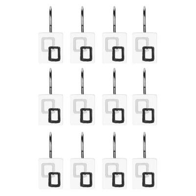 

Greensen 12 Pcs Resin Curtain Hook Decorative Hanger for Bathroom Bath Shower Curtain