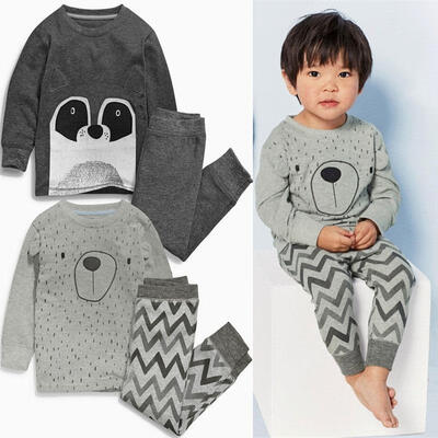 

2pcs cotton baby Girls boys tops pants Pajamas Sleepwear T-shirt Pants Pajamas