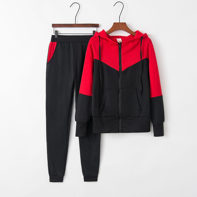 

Tailored Women Solid Color Hooded Sweatshirt&pant Tracksuit Sport Suit