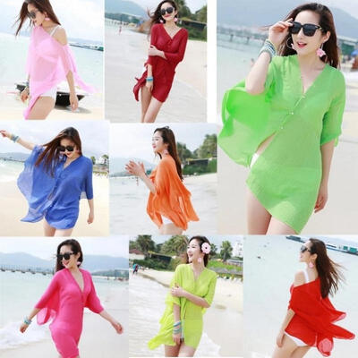 

Womens Swimwear Beachwear Bikini Beach Wear Cover Up Kaftan Summer Shirt Dress
