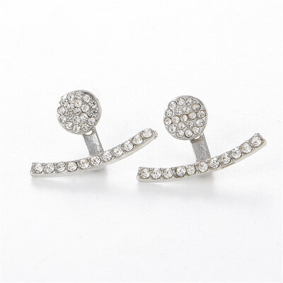 

New Crystal Flower Earrings for Women Fashion Jewelry Gold Silver Rhinestones Earrings Gift for Party Weddings