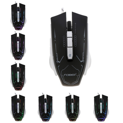 

FOREV USB Wired Business Gaming MouseMice 6 Buttons 1600 DPI Adjustable Optical with Backlit for PC Laptop Desktop