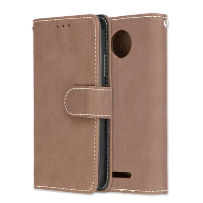 

MOONCASE Motorola Moto C Vintage Scrub 3 Card Case - Yellow