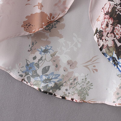 

New Women Chiffon Kimono Cardigan Floral Print Casual Loose Outerwear Beachwear Bikini Cover Up