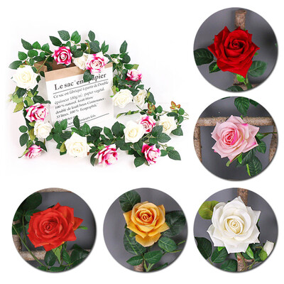 

18m Artificial Rose Vine Rattan Fake Flower Home Wall Party Wedding Decor 1pcs