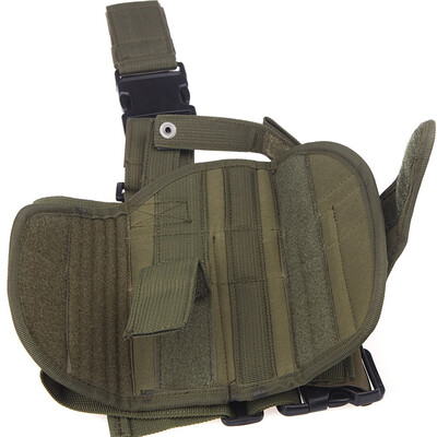 

Outdoor Hunting Shooting Gear Holster Thigh Leg Gear Holster Pouch Wrap-around with Coil Lanyard