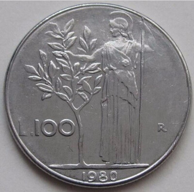

28mm Italy 100 Lira Coin Random Year Commemorative Collectibles European Union