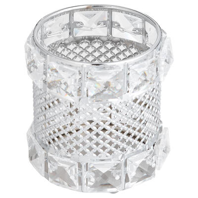 

Metal Crystal Makeup Brush Storage Tube Eyebrow Cosmetic Pens Organizer Box