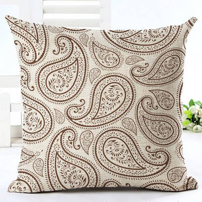 

Woven Linen Geometric Cushion Cover Sofa Car Home Decorative Throw Pillow Bohemia Paisley Style Cojines