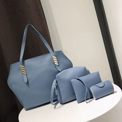 

2018 New Style Fashion 4 Pieces Set Women Lady PU Leather Shoulder Bag Handbag Satchel Clutch Composite Bags