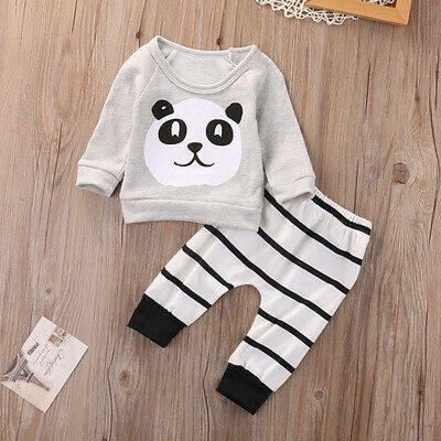 

Cute Newborn Kids Baby Boys Girls T-shirt Pants Infant Clothes Outfits 2pcs Set