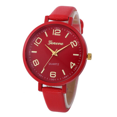 

Women\S Watch Round Dial Solid Color Band All Match Brief Style Watch Accessory