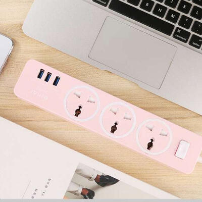 

BH-PC002 3-Hole Power Strip Extension Socket Plug With 3 USB Ports For Home Office UseUS Plug