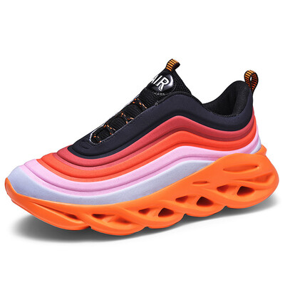 

Autumn old shoes mens casual light breathable soft bottom gradient rainbow sports trend large size running shoes
