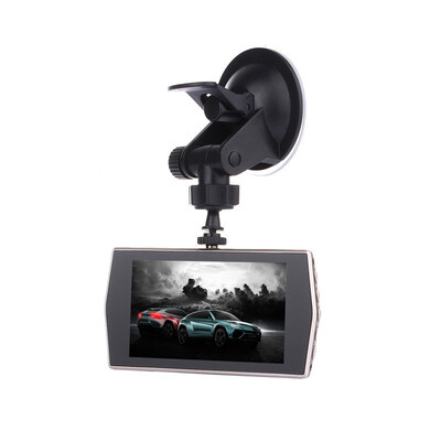 

New zinc alloy driving recorder HD night vision 4 inch double lens front&rear double recording 1080P reversing image