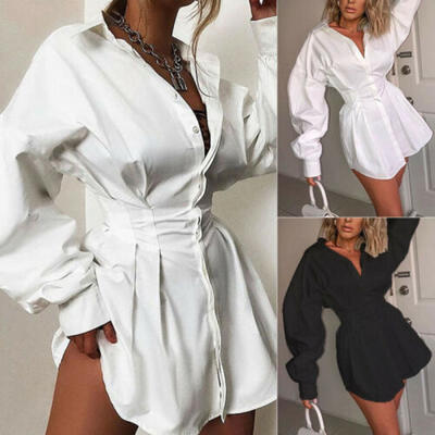 

Hot Women Plus Size Party Short Mini Dress Summer Beach Casual Loose Top Blouse