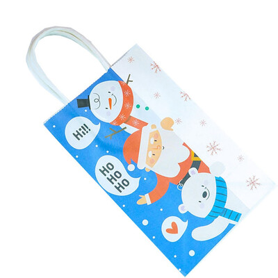 

Christmas Gift Bags Kraft Paper Bag Handle Kids Party Xmas Shopping Bag