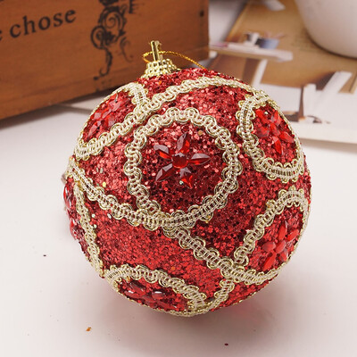 

Siaonvr Christmas Rhinestone Glitter Baubles Ball Xmas Tree Ornament Decoration 8CM