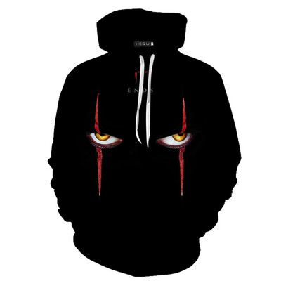 

Herqw61 Mens 3D Stephen Kings It Hoodie Pullover Sweatshirt Terror Movie Cool Pullover Tops